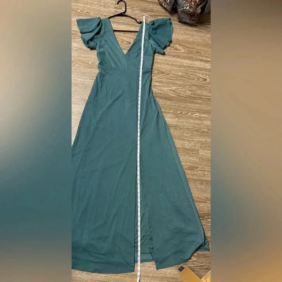 Hannah Dress Crepe Sea Glass Birdy Grey Bridesmaid Dress Like New Size S - Picture 14 of 14